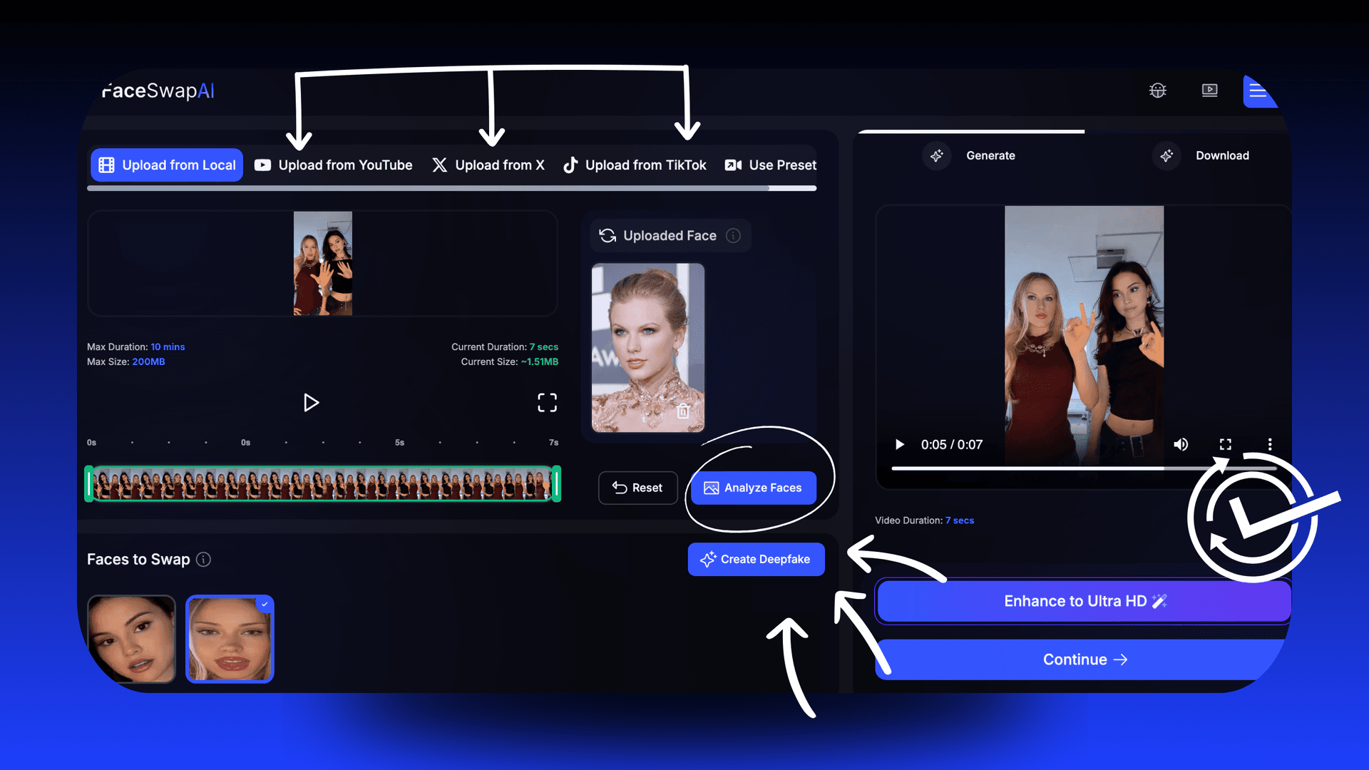 10-Minute Face Swap – Process longer videos in one go, surpassing competitors.